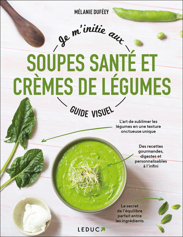 Je m'initie aux soupes santé et crèmes de légumes - Guide visuel - Mélanie Duféey - Éditions Leduc